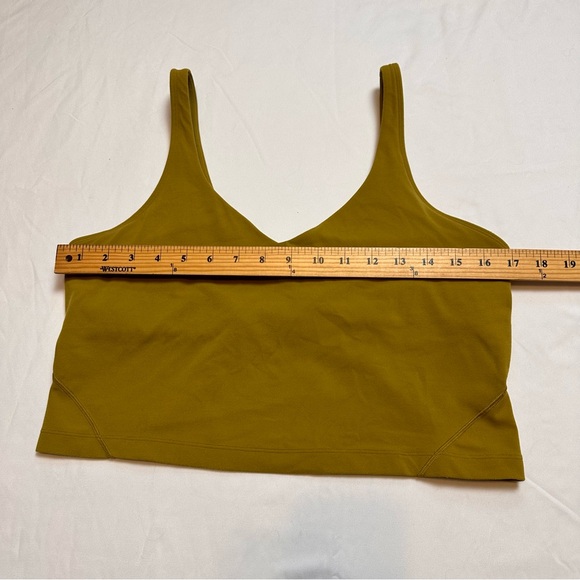 Lululemon align tank top w/ built in bra olive green sz 14 - Picture 2 of 6